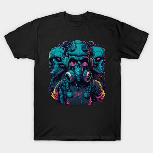 skulls with gasmask T-Shirt